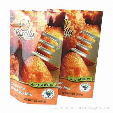 Grocery Bags with Stand-up Zipper, Food-grade, Low Temperature-resistant